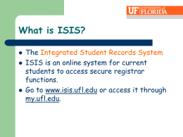 The ISIS Registration System