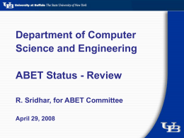 Department of Computer Science and Engineering ABET Status