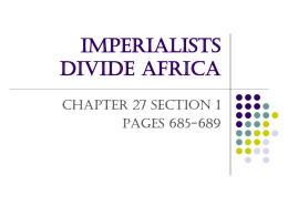 27.1 Imperialists Divide Africa