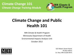 Climate Change and Public Health 101 Training Module