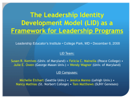 The Leadership Identity Development Model