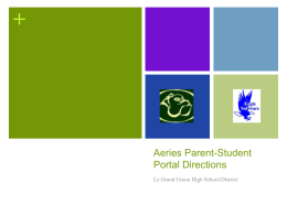 Aeries Parent Student Portal Guide PPT