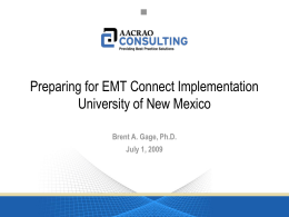 Preparing for Implementation University of New Mexico