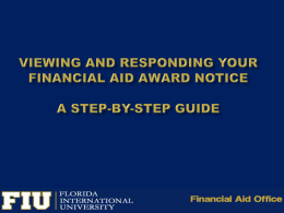 Viewing and Responding your Financial Aid Award Notice