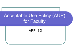 Acceptable Use Policy for Faculty
