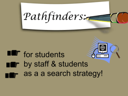 What Are Resource Pathfinders? PowerPoint