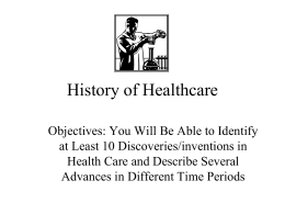 History of Healthcare - Marion County Public Schools