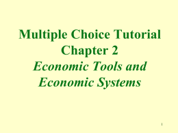 Multiple Choice Tutorial Chapter 2 Some Tools of Economics Analysis
