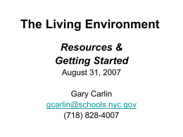 The Living Environment - NYCNYS Science Resources for Teaching