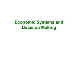 Economic Systems and Decision Making – Chapter 2