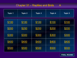Chapter 31 Jeopardy Review A