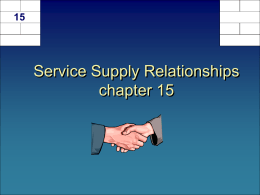 Service Supply Chain Management
