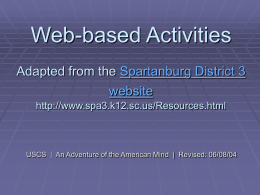 Web-based Activities - University of South Carolina Upstate