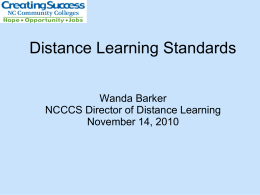 Distance Learning Standards - Carteret Community College