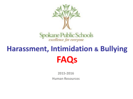 Harassment, Intimidation and Bullying FAQ`s PowerPoint