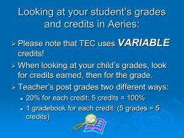 Variable Credits Presentation