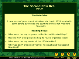 Lesson 22-2: The Second New Deal
