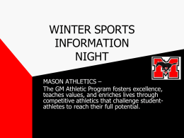 Winter Sports Parent Information Presentation