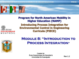 Module 8: introduction to process integration
