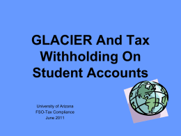GLACIER and Tax withholding on Student