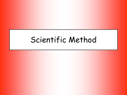 Scientific Method - Mr. Jones`s Science Class
