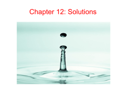 Modern Chemistry Chapter 12- Solutions