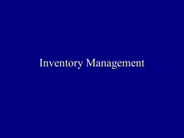 Chapter 15 - EOQ Inventory Model
