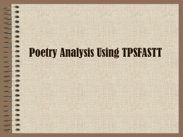 PPT: Poetry analysis using tpfastt
