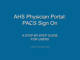 Physician Portal - ahsiconnect.net AHS Physician Portal
