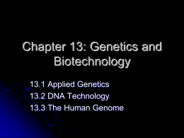 Chapter 13: Genetics and Biotechnology