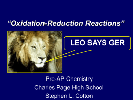 Oxidation-Reduction Reactions - Chemistry