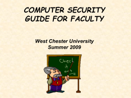 COMPUTER SECURITY GUIDE FOR FACULTY