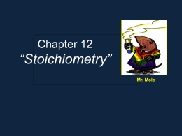 Chapter 12 “Stoichiometry”