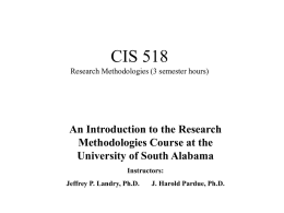 CIS 518 - School of Computing