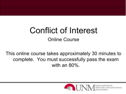 Conflicts of Interest - University of New Mexico