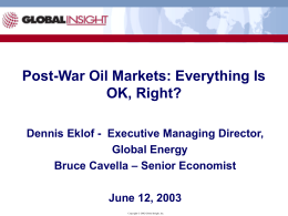 Global Oil Markets 2003½ : Where Do We Stand?