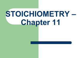Ch 11 STOICHIOMETRY
