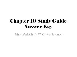 Chapter 10 Study Guide Answer Key