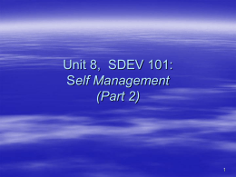 Self-Management