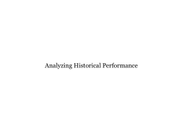 Analyzing Historical Performance