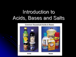 Chapter 9 Acids and Bases