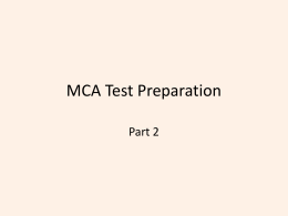 MCA Test Prep Answers Part 2 - KEY