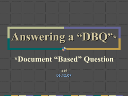 Answering DBQs