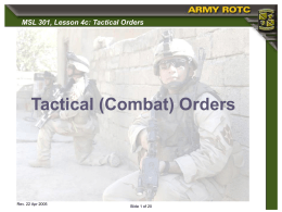 MSL 301, Lesson 4c: Tactical Orders