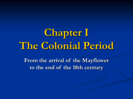 Chapter 1 The Colonial Period