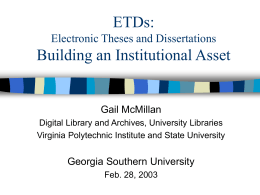 Electronic Theses and Dissertations