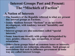 Interest Groups Past and Present