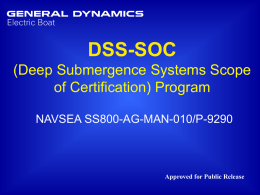 Submarine Safety (SUBSAFE) Program