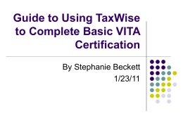 Guide to Quick Basic VITA Certification