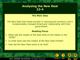 Lesson 22-4: Analyzing the New Deal
